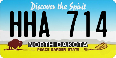 ND license plate HHA714
