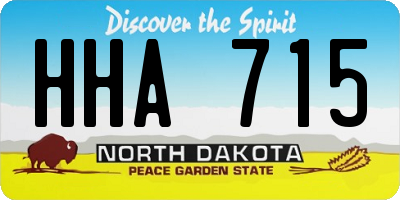 ND license plate HHA715