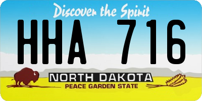 ND license plate HHA716