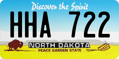 ND license plate HHA722