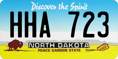 ND license plate HHA723