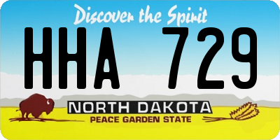 ND license plate HHA729