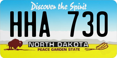 ND license plate HHA730