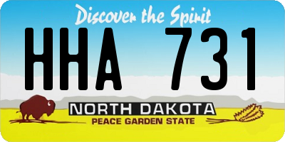 ND license plate HHA731