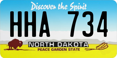 ND license plate HHA734