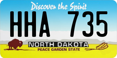 ND license plate HHA735