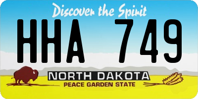 ND license plate HHA749