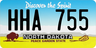 ND license plate HHA755