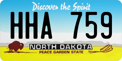 ND license plate HHA759