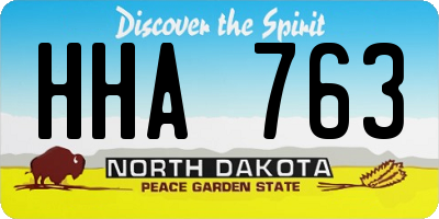 ND license plate HHA763