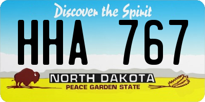 ND license plate HHA767