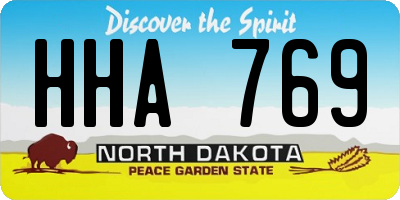 ND license plate HHA769