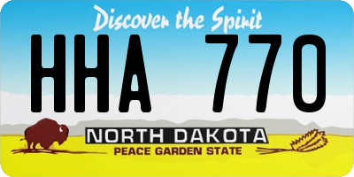 ND license plate HHA770
