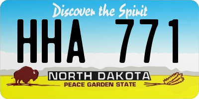 ND license plate HHA771