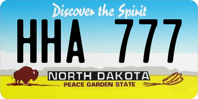 ND license plate HHA777