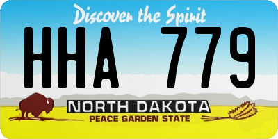 ND license plate HHA779