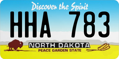 ND license plate HHA783