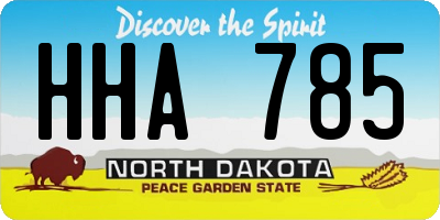 ND license plate HHA785