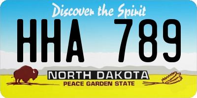 ND license plate HHA789