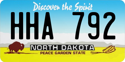 ND license plate HHA792