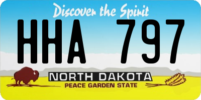 ND license plate HHA797