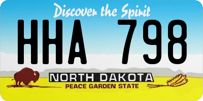 ND license plate HHA798