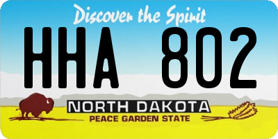 ND license plate HHA802