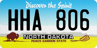 ND license plate HHA806
