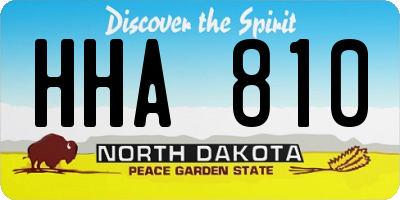 ND license plate HHA810