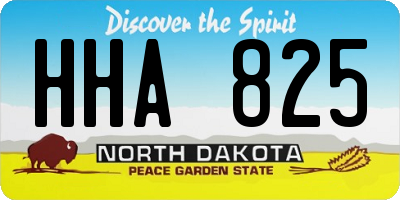 ND license plate HHA825