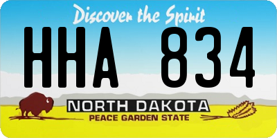 ND license plate HHA834