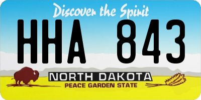 ND license plate HHA843