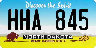 ND license plate HHA845