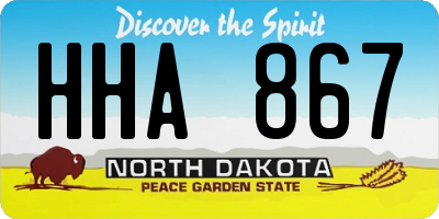 ND license plate HHA867