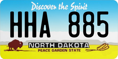 ND license plate HHA885