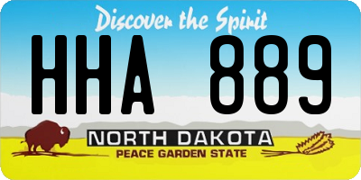 ND license plate HHA889