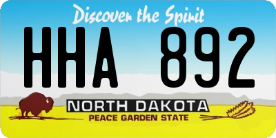 ND license plate HHA892