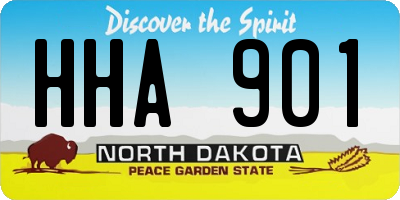 ND license plate HHA901