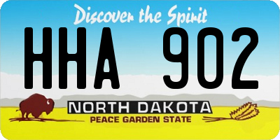 ND license plate HHA902