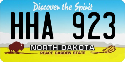 ND license plate HHA923
