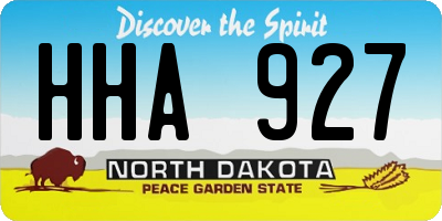 ND license plate HHA927