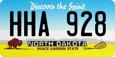 ND license plate HHA928