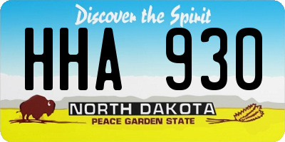 ND license plate HHA930