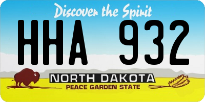 ND license plate HHA932