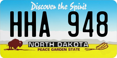 ND license plate HHA948