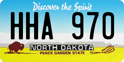 ND license plate HHA970