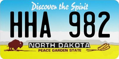 ND license plate HHA982