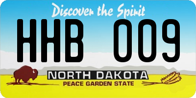ND license plate HHB009