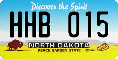 ND license plate HHB015