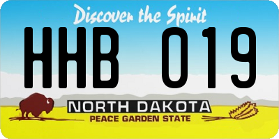 ND license plate HHB019